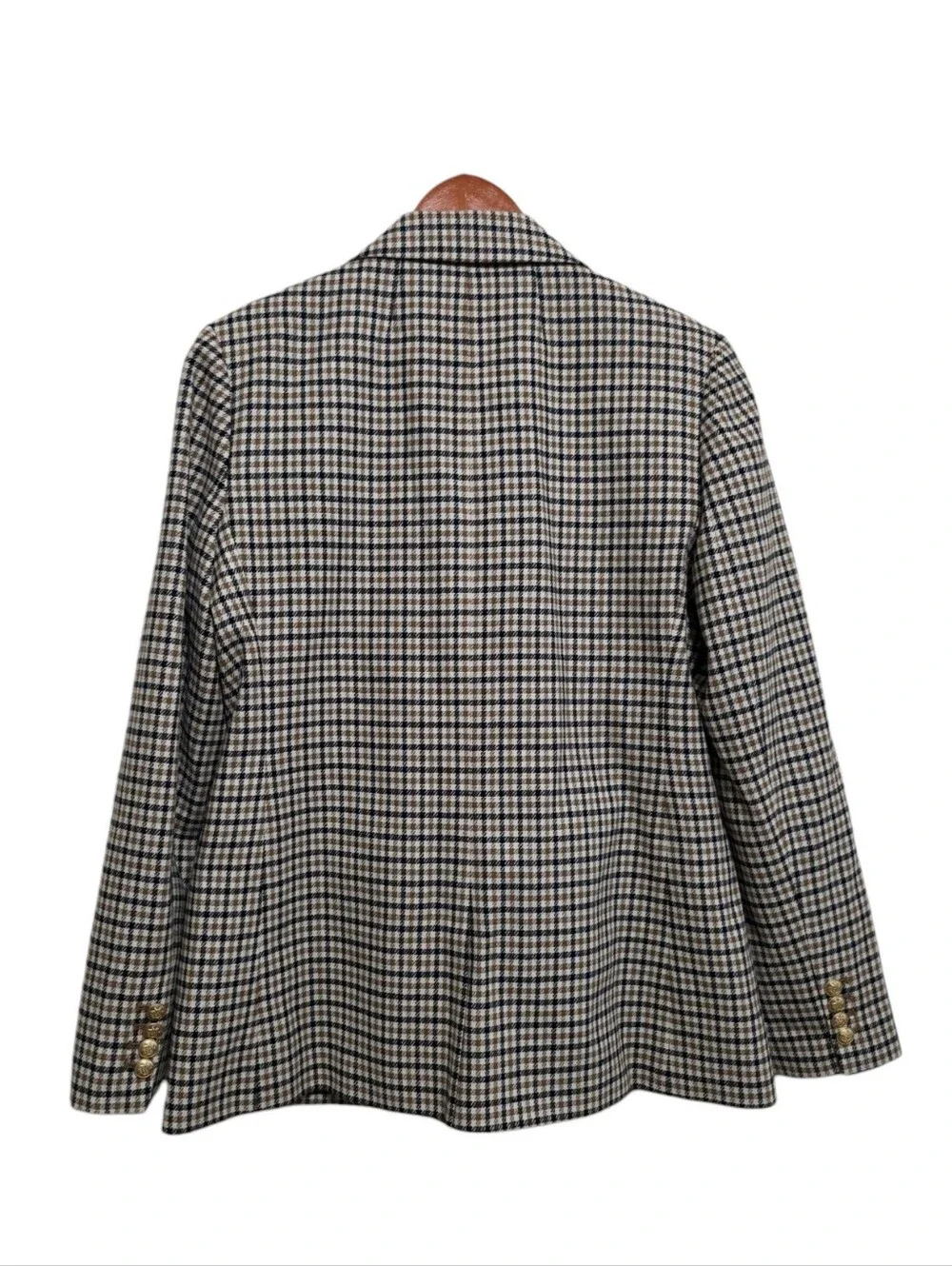 J. Crew Brynn Blazer in Brown Plaid Italian Wool Blend Size 8